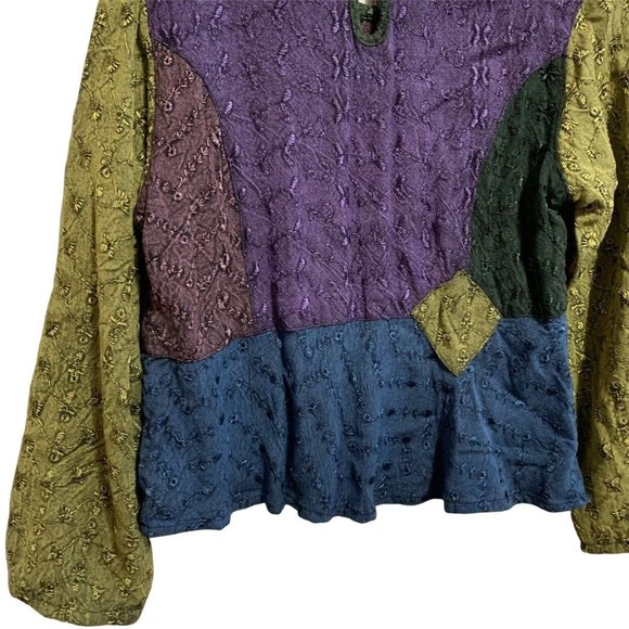 Sacred Threads Boho Peplum 100% Rayon Top - Picture 6 of 6